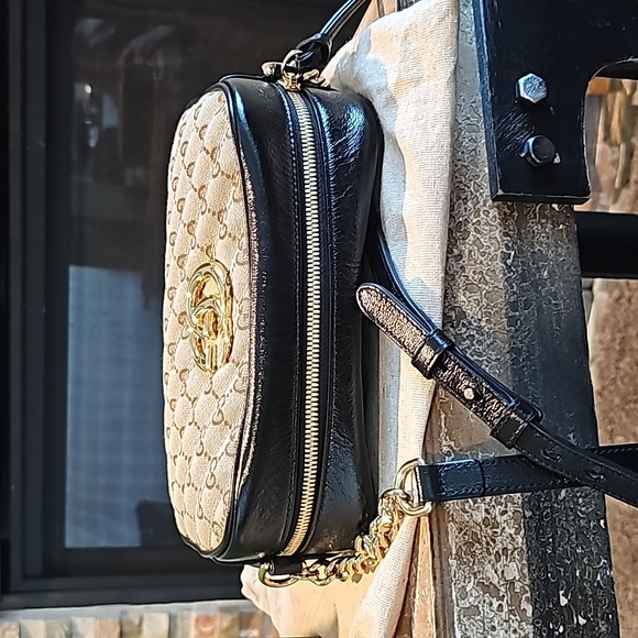 Gucci GG Marmont Small Matelasse Canvas Leather Crossbody Bag - Picture 7 of 17